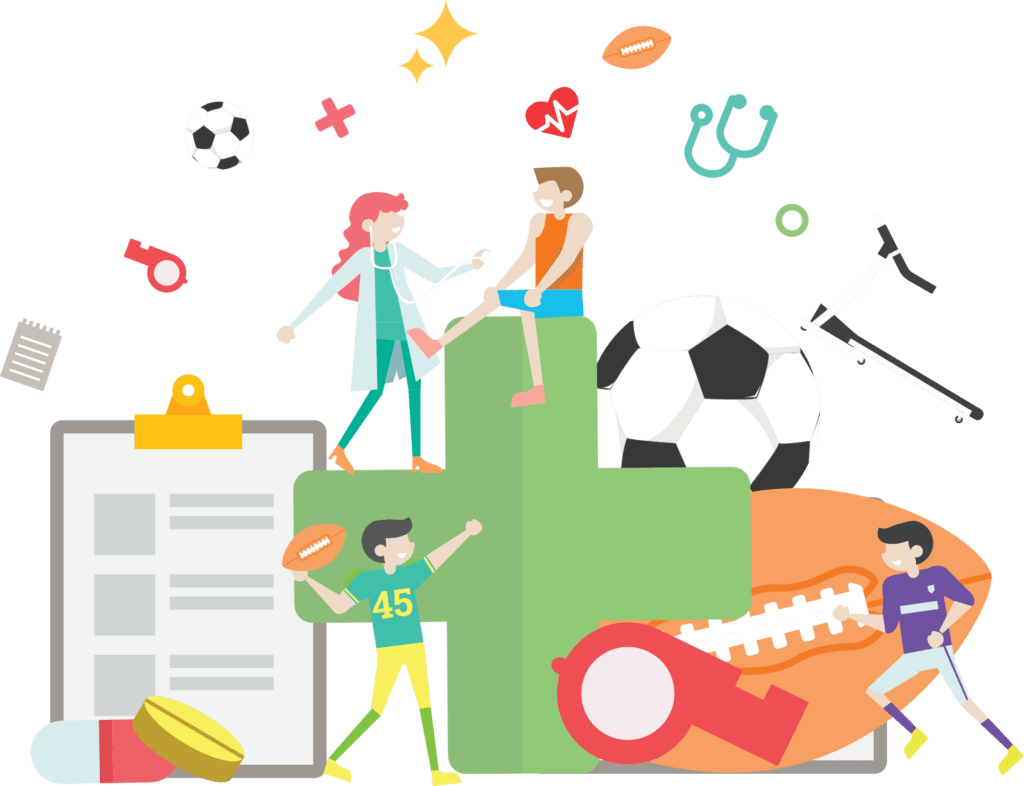 Illustration on healthy lifestyle activities to prevent heart disease