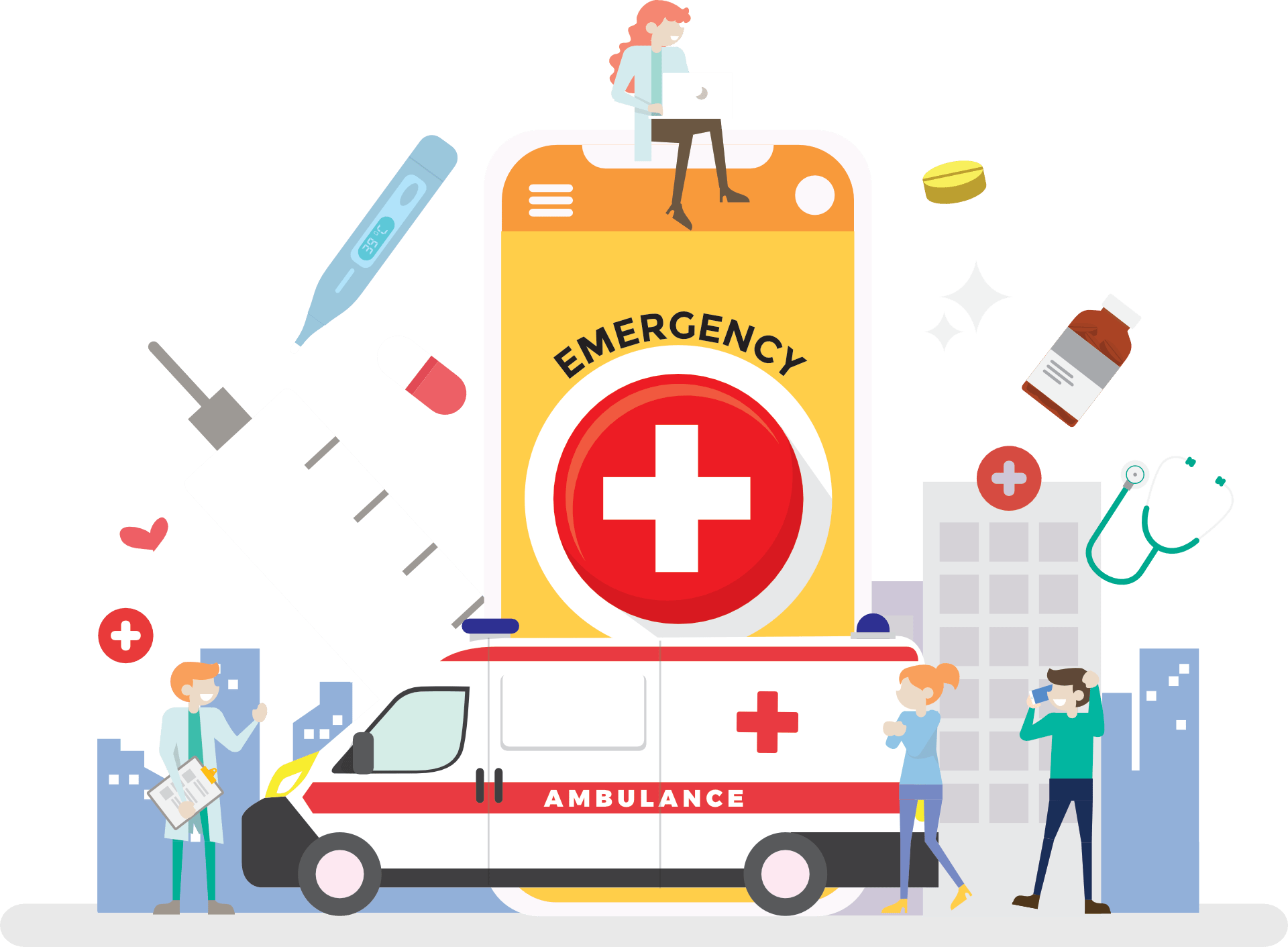 Symptoms of Cardiac Arrest | Medical Field Illustration