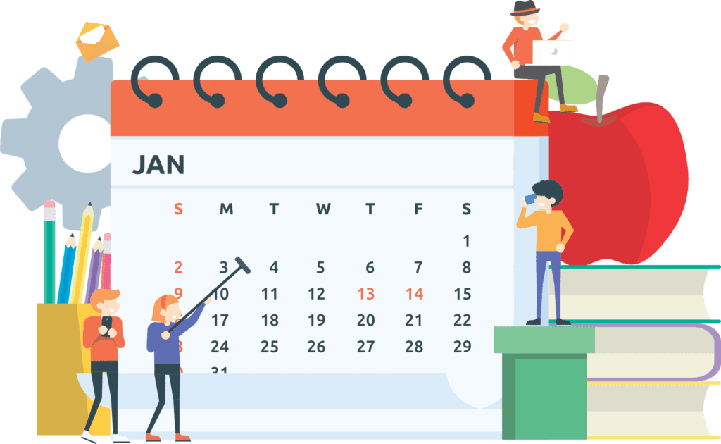 Calender time to go for a heart check up illustration